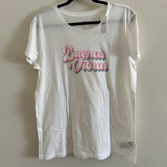 NWT Gap “Buenas Vibras” Good Vibes T-shirt Size Large - Picture 2 of 5